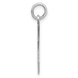 SS Rh-plt Engraveable Octagon Polished Front/Satin Back Disc Charm - QM-FE098EDE-8816