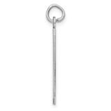 SS Rh-plt Engraveable Rectangle Polished Front/Satin Back Disc Charm - QM-6CB28C43-2271