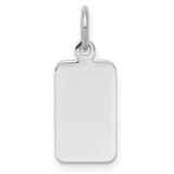 SS Rh-plt Engraveable Rectangle Polished Front/Satin Back Disc Charm - QM-C8CF3C10-7929