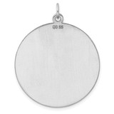 SS Rh-plt Engraveable Round Patterned Polished Front/Satin Back Disc - QM-268517E6-5365