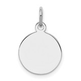 SS Rh-plt Engraveable Round Polished Front/Satin Back Disc Charm - QM-399D2471-2483