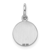SS Rh-plt Engraveable Round Polished Front/Satin Back Disc Charm - QM-C1358354-2443