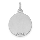 SS Rh-plt Engraveable Round Polished Front/Satin Back Disc Charm - QM-CD4DF8F0-8263