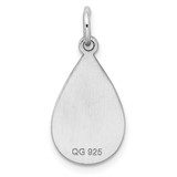 SS Rh-plt Engraveable Teardrop Polished Front/Satin Back Disc Charm - QM-4F6D7A4B-1996