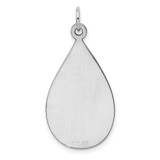 SS Rh-plt Engraveable Teardrop Polished Front/Satin Back Disc Charm - QM-A898928A-2576