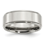 Stainless Steel Ridged Edge 8mm Polished Band - SR-157D4D9D-1232