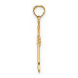 14K 2-D  Polished Cross Charm