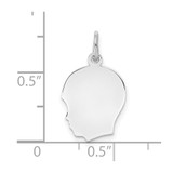 Sterl Silver Rh-plt Engraveable Boy Polished Front/Satin Back Disc Charm - QM-4C22FDEA-8158