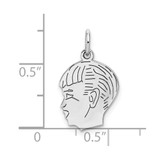 Sterl Silver Rh-plt Engraveable Boy Polished Front/Satin Back Disc Charm - QM-5C5307B6-1971