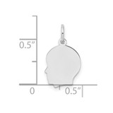 Sterl Silver Rh-plt Engraveable Boy Polished Front/Satin Back Disc Charm - QM-6DCC8F0C-9034