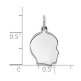 Sterl Silver Rh-plt Engraveable Boy Polished Front/Satin Back Disc Charm - QM-7040B23B-2589