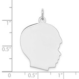 Sterl Silver Rh-plt Engraveable Boy Polished Front/Satin Back Disc Charm - QM-CA3106A0-7808