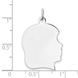 Sterl Silver Rh-plt Engraveable Girl Polished Front/Satin Back Disc Charm - QM-1E794DC6-2526