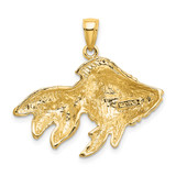 14K 2-D & Engraved Striped Fish Charm