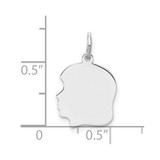 Sterl Silver Rh-plt Engraveable Girl Polished Front/Satin Back Disc Charm - QM-6E399FAA-7041