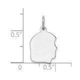 Sterl Silver Rh-plt Engraveable Girl Polished Front/Satin Back Disc Charm - QM-BA10F153-9830