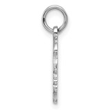 Sterl Silver Rh-plt Engraveable Girl Polished Front/Satin Back Disc Charm - QM-C7CEAD79-7355