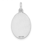 Sterl Silver Rh-plt Engraveable Oval Polished Front/Satin Back Disc Charm - QM-1AC8F0E2-4281