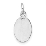 Sterl Silver Rh-plt Engraveable Oval Polished Front/Satin Back Disc Charm - QM-1D80C759-3127