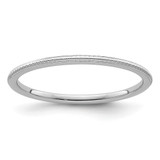10K White Gold 1.2mm Beaded Stackable Band Size 6