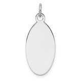 Sterl Silver Rh-plt Engraveable Oval Polished Front/Satin Back Disc Charm - QM-7D6BC1AD-2763