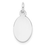 Sterl Silver Rh-plt Engraveable Oval Polished Front/Satin Back Disc Charm - QM-B609944B-1189