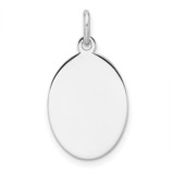Sterl Silver Rh-plt Engraveable Oval Polished Front/Satin Back Disc Charm - QM-B926AC5F-6844