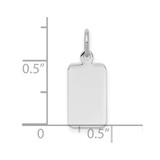 Sterl Silver Rh-plt Engraveable Rectangle Polished Front/Back Disc Charm - QM-15289670-8969