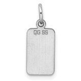 Sterl Silver Rh-plt Engraveable Rectangle Polished Front/Back Disc Charm - QM-B3FEBAB4-7625