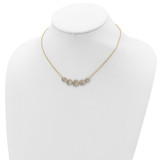 Sterling Shimmer Sterling Silver Gold-tone Flash gold-plated 133 Stone CZ Swirls Necklace with 2 inch extender