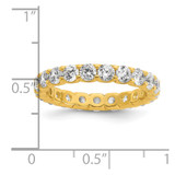 Sterling Shimmer Sterling Silver Gold-tone Flash Gold-plated 3mm CZ 23 Stone Eternity Band