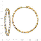 Sterling Shimmer Sterling Silver Gold-tone Flash Gold-plated 3mm CZ 78 Stone In and Out Hinged Hoop Earrings