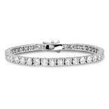 Sterling Shimmer Sterling Silver Rhodium Plated 4mm Cubic Zirconia 46 Stone 8 inch Bracelet