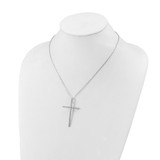 Sterling Shimmer Sterling Silver Rhodium-plated 1.3mm CZ 50 Stone Cross 16 inch with 2 inch Extension Necklace