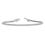 Sterling Shimmer Sterling Silver Rhodium-plated 1.5mm CZ 95 Stone 7 inch Bracelet