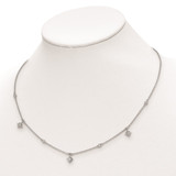 Sterling Shimmer Sterling Silver Rhodium-plated 16 inch 7 Stone 7 Star Stations CZ Necklace with 2 inch extender