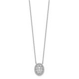 Sterling Shimmer Sterling Silver Rhodium-plated 18 inch 10 Stone Oval CZ Necklace