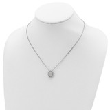 Sterling Shimmer Sterling Silver Rhodium-plated 18 inch 10 Stone Oval CZ Necklace