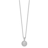 Sterling Shimmer Sterling Silver Rhodium-plated 18 inch 41 Stone CZ Round Necklace