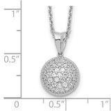Sterling Shimmer Sterling Silver Rhodium-plated 18 inch 41 Stone CZ Round Necklace
