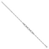 Sterling Shimmer Sterling Silver Rhodium-plated 1mm CZ 78 Stone Paper Clip Link 7 inch Bracelet