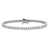 Sterling Shimmer Sterling Silver Rhodium-plated 2.5mm CZ 78 Stone 8 inch Bracelet