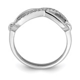 Sterling Shimmer Sterling Silver Rhodium-plated 20 Stone CZ Infinity Symbol Ring - QR-522C24C4-8407