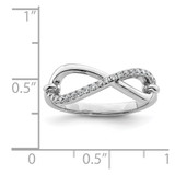 Sterling Shimmer Sterling Silver Rhodium-plated 20 Stone CZ Infinity Symbol Ring - QR-FE12A018-5403