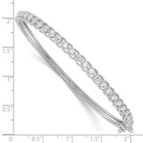 Sterling Shimmer Sterling Silver Rhodium-plated 25 Stone CZ Hinged Bangle Bracelet - QB-DBBDFF96-7195