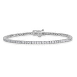 Sterling Shimmer Sterling Silver Rhodium-plated 2mm CZ 93 Stone 8 inch Bracelet