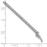 Sterling Shimmer Sterling Silver Rhodium-plated 2mm CZ 93 Stone 8 inch Bracelet