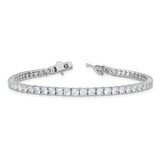 Sterling Shimmer Sterling Silver Rhodium-plated 3.5mm CZ 54 Stone 8 inch Bracelet