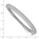 Sterling Shimmer Sterling Silver Rhodium-plated 303 Stone CZ Pav‚ Hinged Bangle