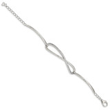 Sterling Shimmer Sterling Silver Rhodium-plated 33 Stone CZ Infinity Symbol Bracelet